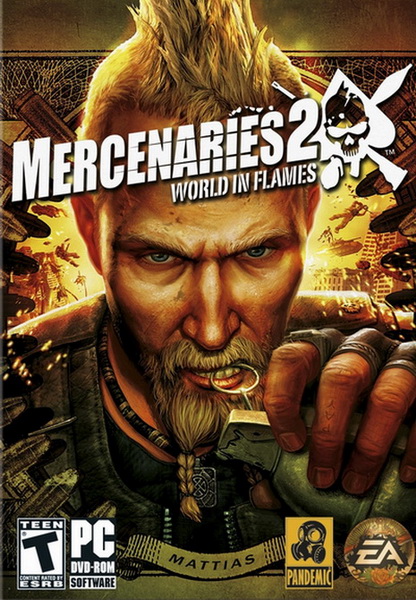 Постер Mercenaries 2 World in Flames (2008/ENG/RUS) бесплатно